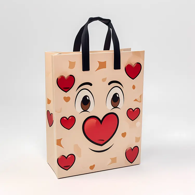 Cute Heart Face Bag with Eyes