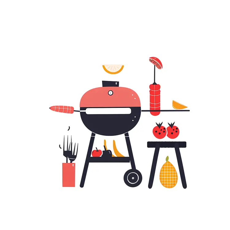 Minimalist Barbecue Grill Illustration