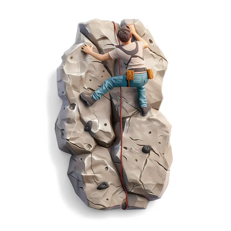 Rock Climber with Rope