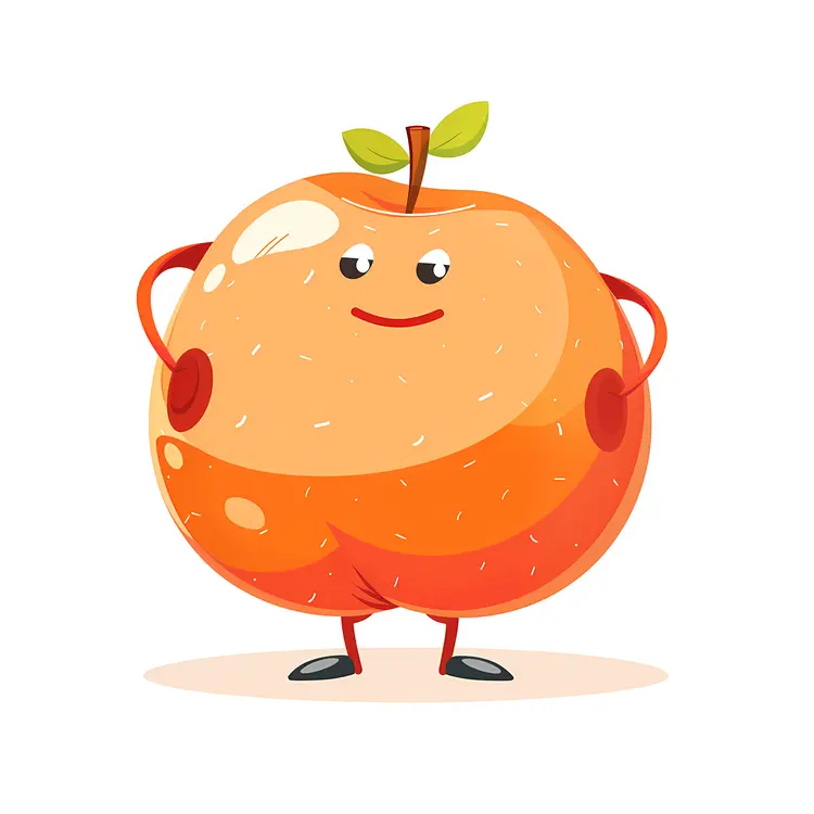 Happy Orange Fruit Cartoon