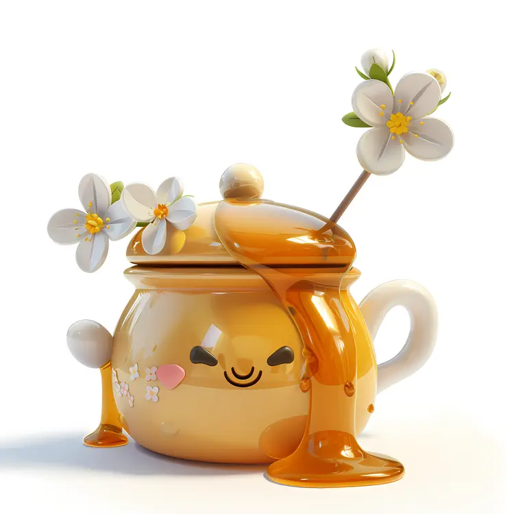 Cute Honey Pot with Flowers