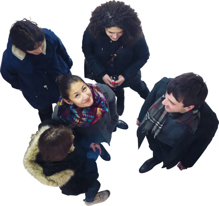 Group of People Looking Up