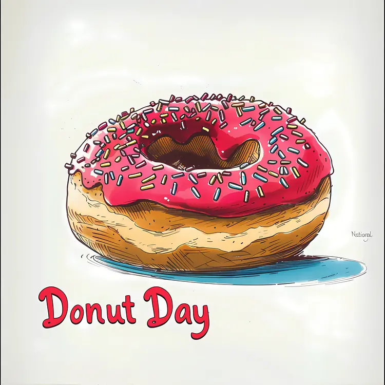Delicious Donut with Sprinkles for Donut Day