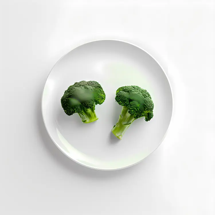 Fresh Green Broccoli on Plate