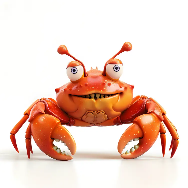 Cute Animated Crab Character from the Sea
