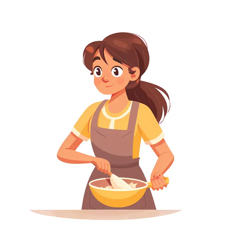 Woman Mixing Ingredients in Kitchen