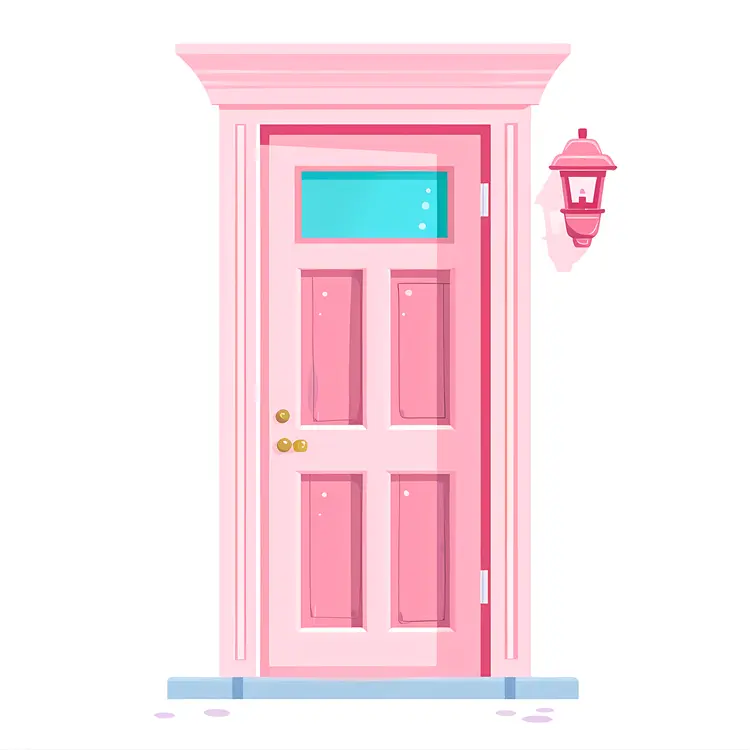 Pink Door with Lantern