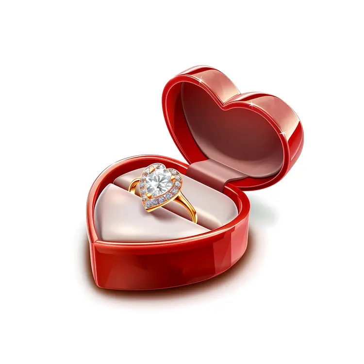 Small Heart-Shaped Box with a Ring