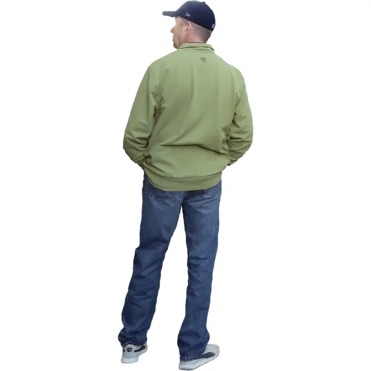 Man in Green Jacket Back View