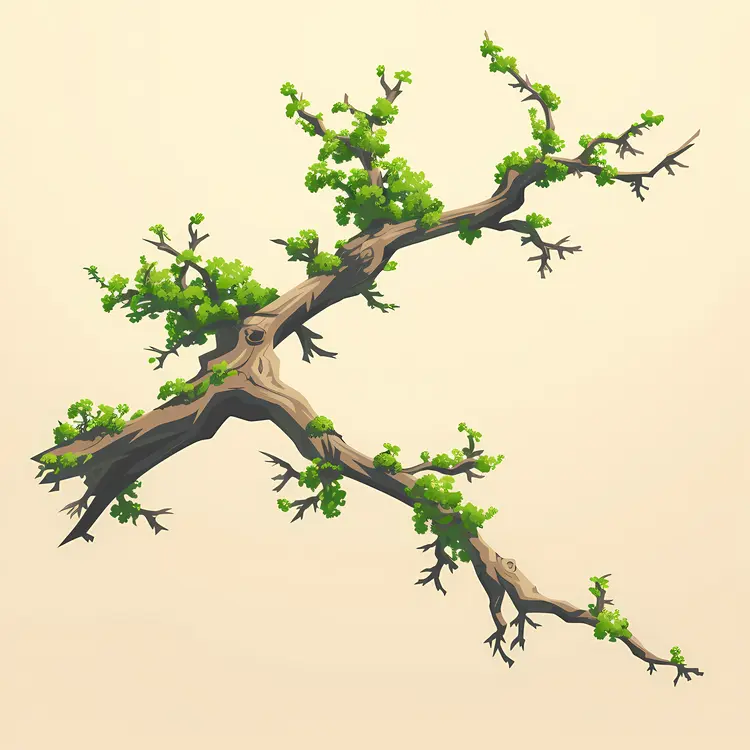 Sprawling Tree Branch with Fresh Leaves