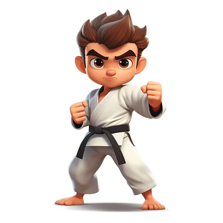 Karate Kid in Fighting Stance