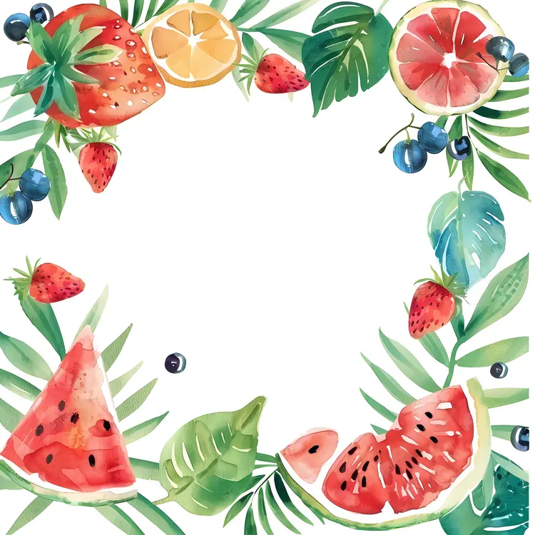Tropical Fruit Frame Background