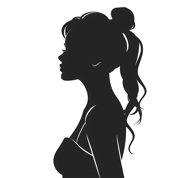 Graceful Silhouette of a Woman with a Bun