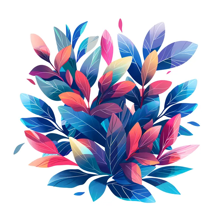 Colorful Botanical Foliage Illustration