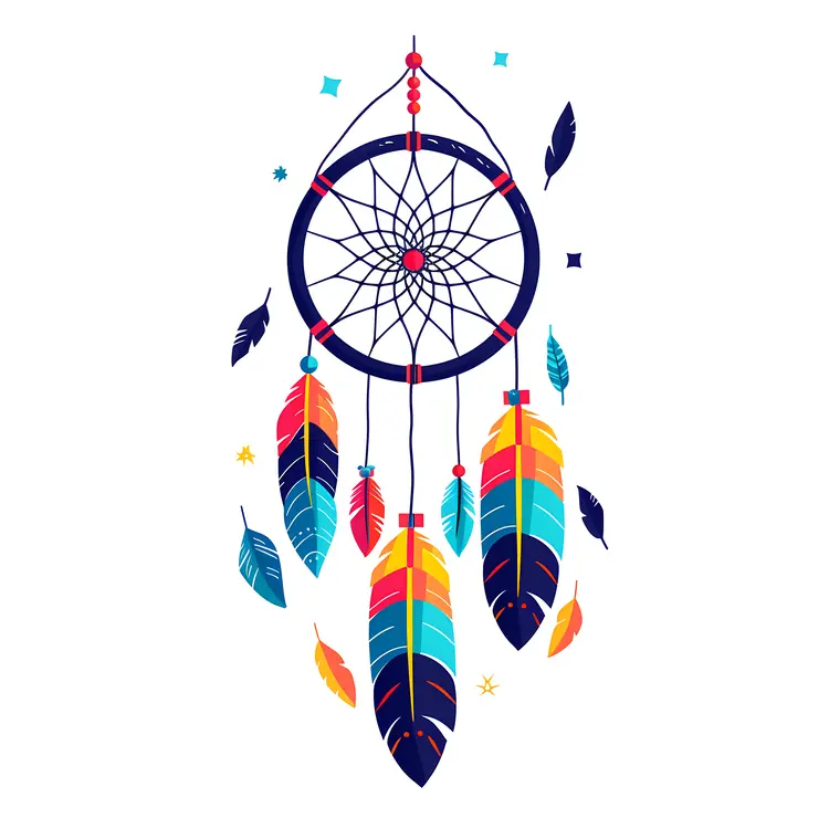 Colorful Dreamcatcher with Feathers