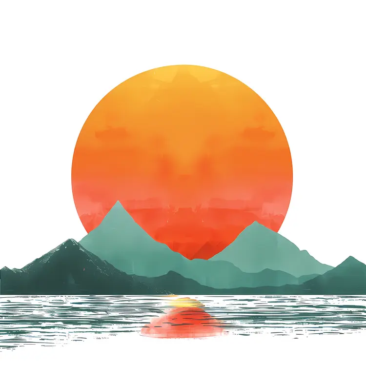 Sunset Over Mountains