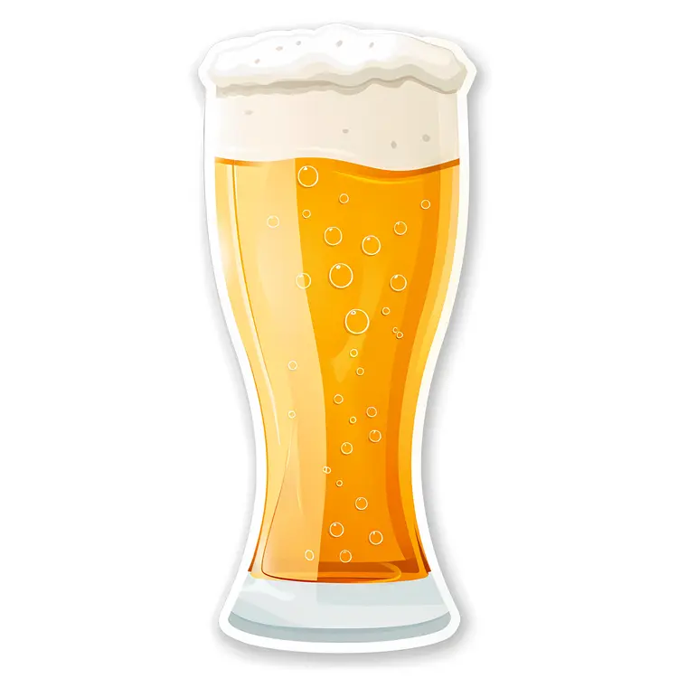 Tall Beer Glass with Foam