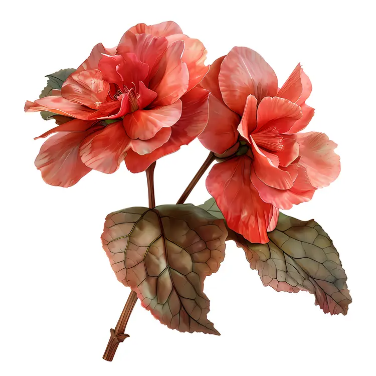 Vibrant Red Flowers with Green Leaves