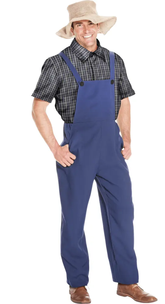 Farmer in Overalls and Hat