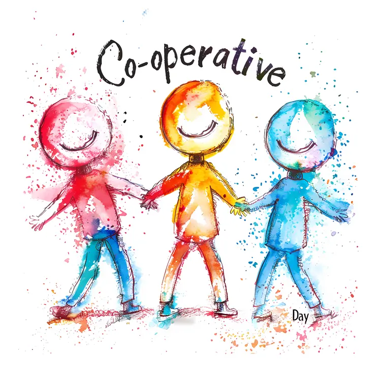 Colorful Cooperative Day Illustration