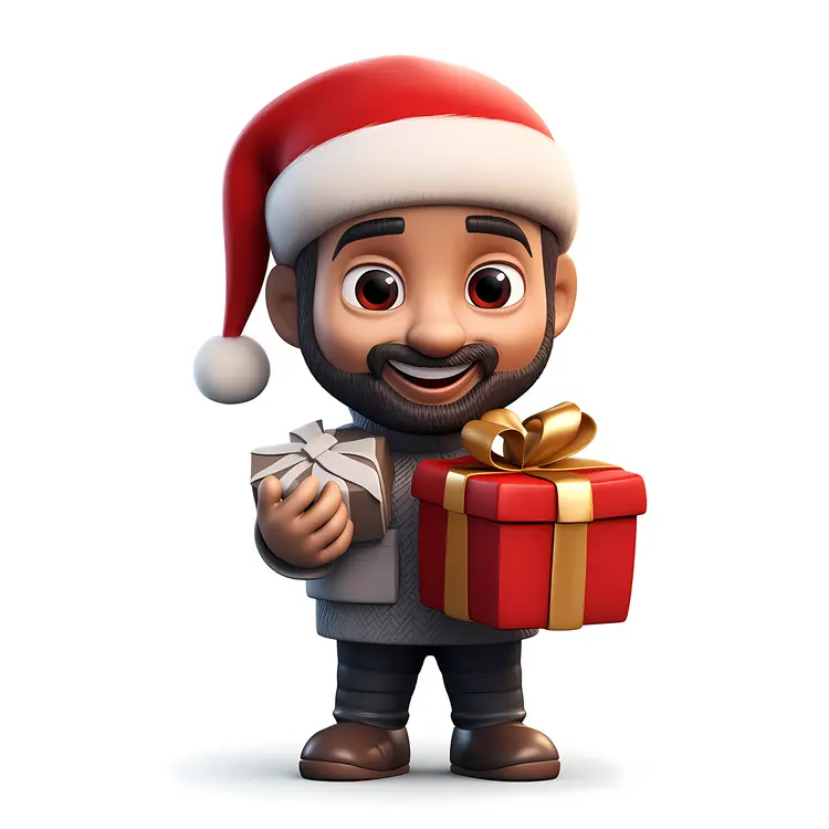 Santa Character Holding Gifts