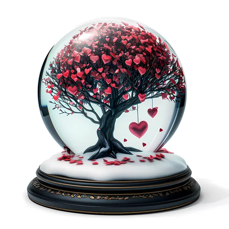 Heart Tree in Snow Globe