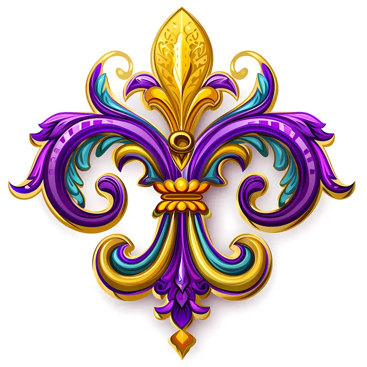 Purple and Gold Fleur-de-lis Ornament