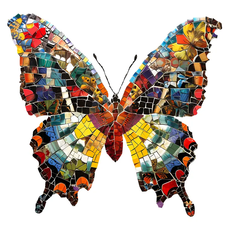 Colorful Mosaic Butterfly