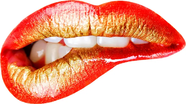 Red and Gold Lips