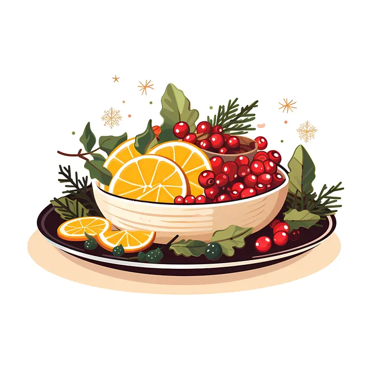 Fresh Fruit Bowl with Citrus and Cranberries