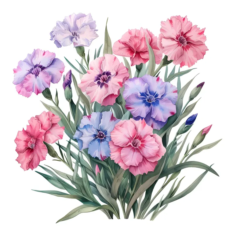 Beautiful Pink and Purple Flowers Bouquet
