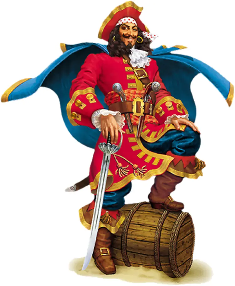 Colorful Pirate Character with Sword