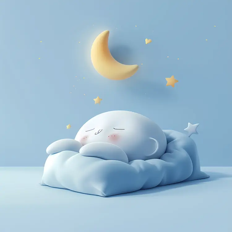 Sleeping Creature with Moon and Stars