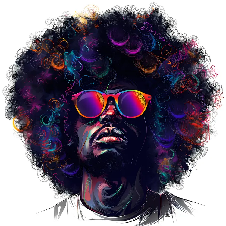 Colorful Afro Hair Illustration