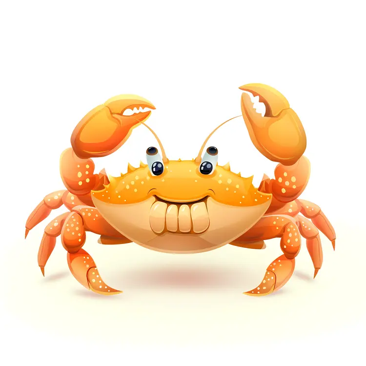 Smiling Cartoon Crab