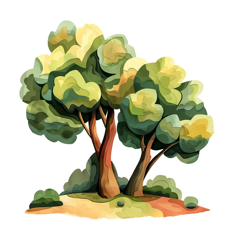 Beautiful Green Trees Illustration