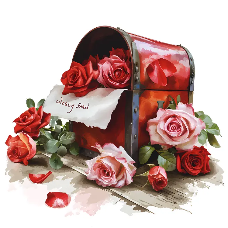Red Roses in a Mailbox for Valentine's Day