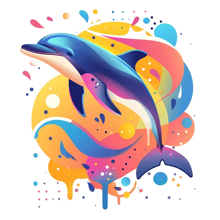 Colorful Dolphin Illustration