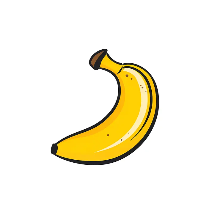 Yellow Banana Cartoon Style