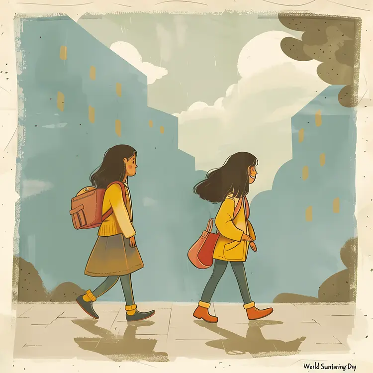 World Sauntering Day Cartoon