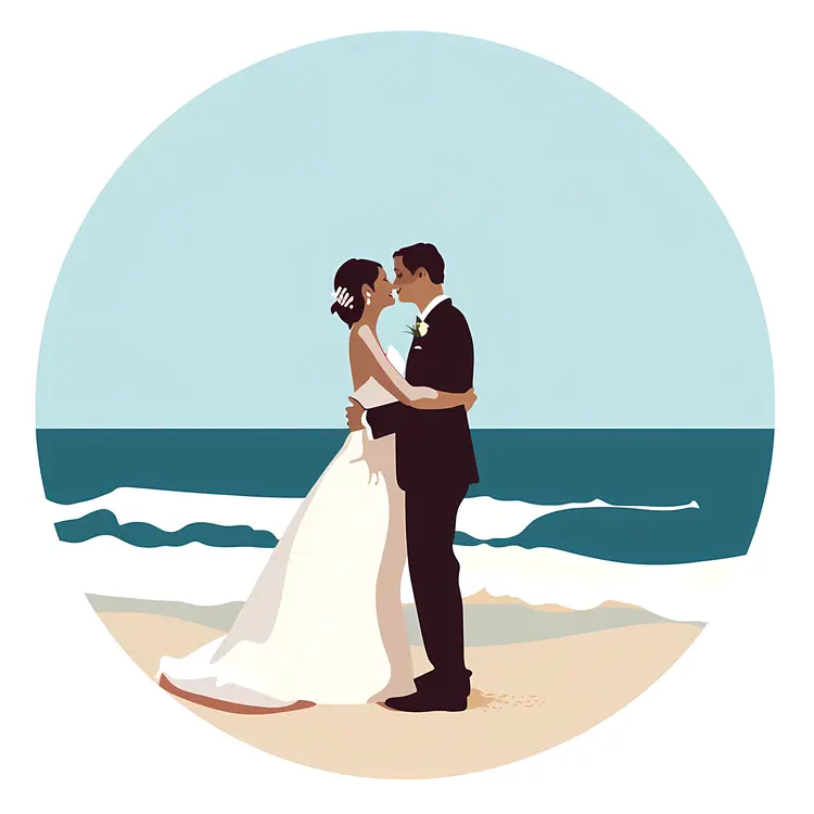 Wedding Couple on Beach