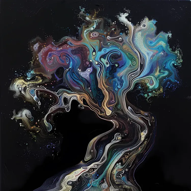Abstract Colorful Tree Art
