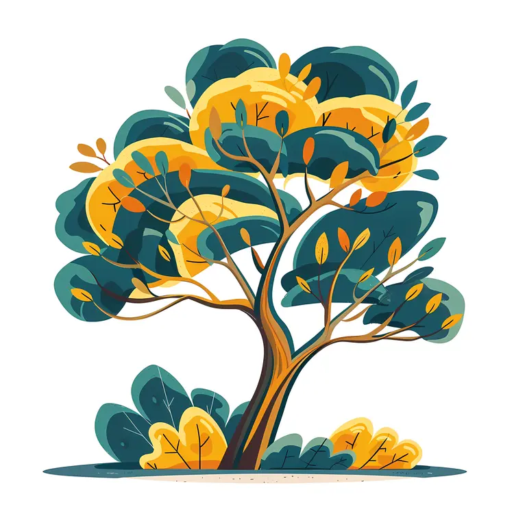 Yellow and Green Tree Illustration