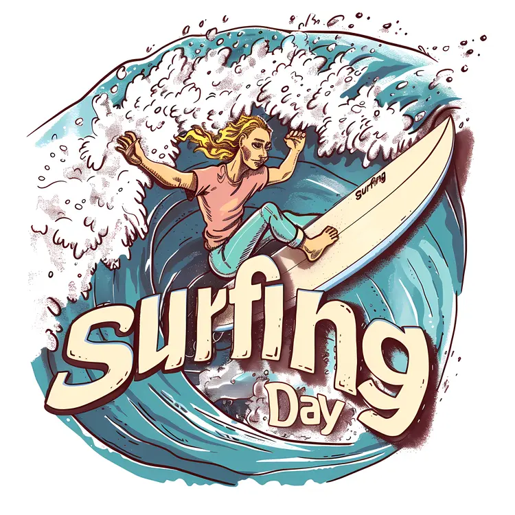 Surfing Day Illustration