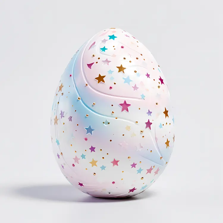 Colorful Decorative Egg with Stars for Easter