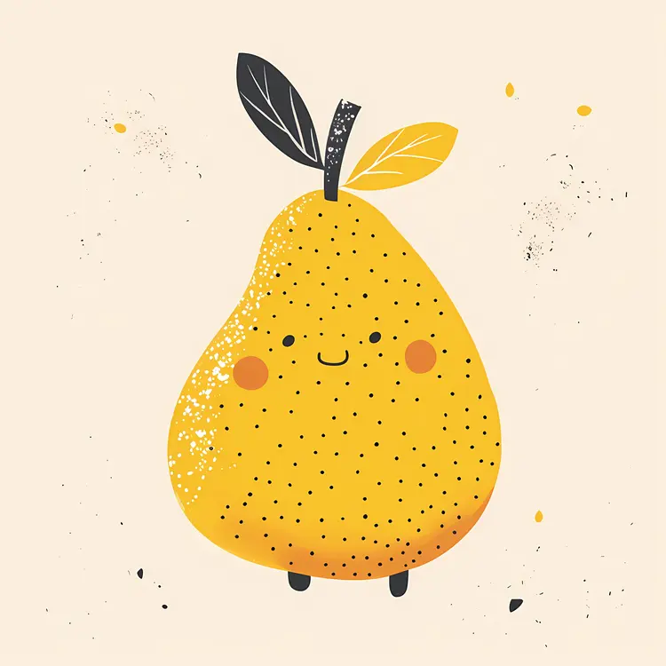 Cute Yellow Pear with a Smile