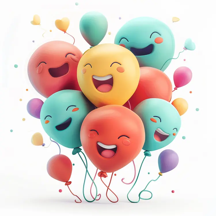 Happy Cartoon Balloons