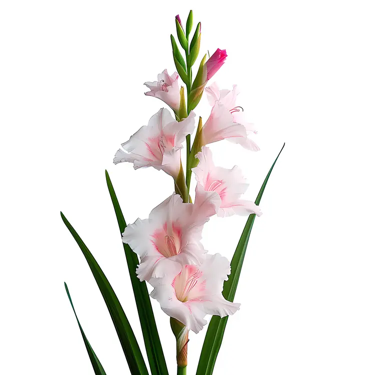 White Gladiolus Blooming