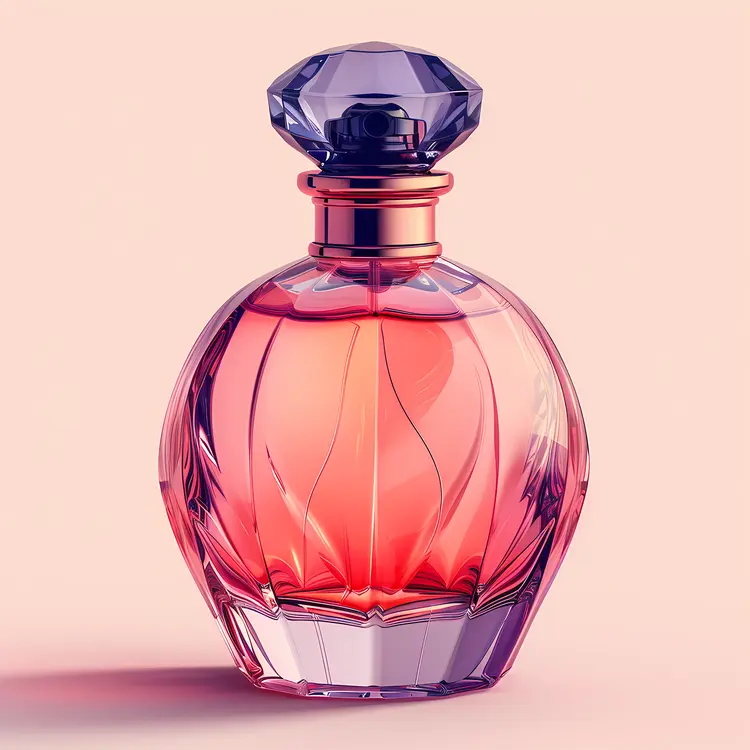 Elegant Pink and Purple Perfume Bottle