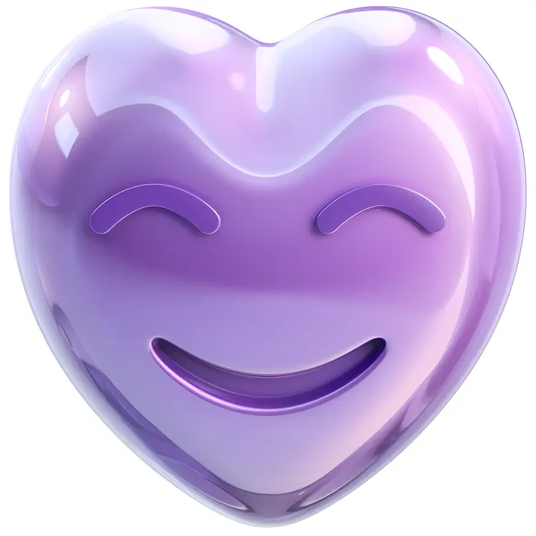 Joyful Purple Heart Emoji